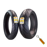 Pirelli Diablo Rosso III 120/70ZR17 Front & 190/50ZR17 Rear Motorcycle Tire Set - High Performance, Durable, & Reliable Tire for Sport/Street Bikes with Keychain